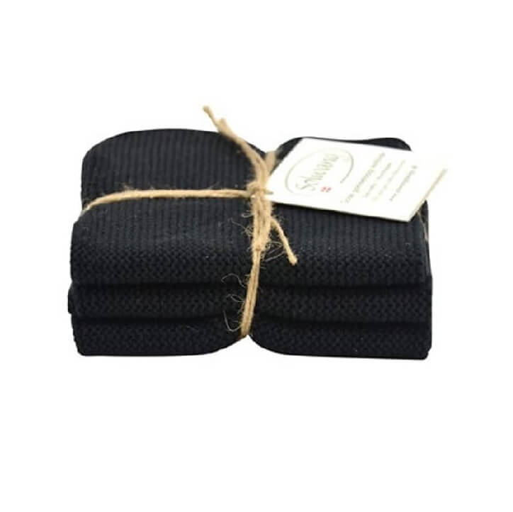 Solwang Wischtuch ?ko-Tex Baumwolle Schwarz Wischtuch 3er Set von Solwang im Onlineshop kaufen aus 25 x 25 cm Baumwolle gestrickt 3 x Schwarz