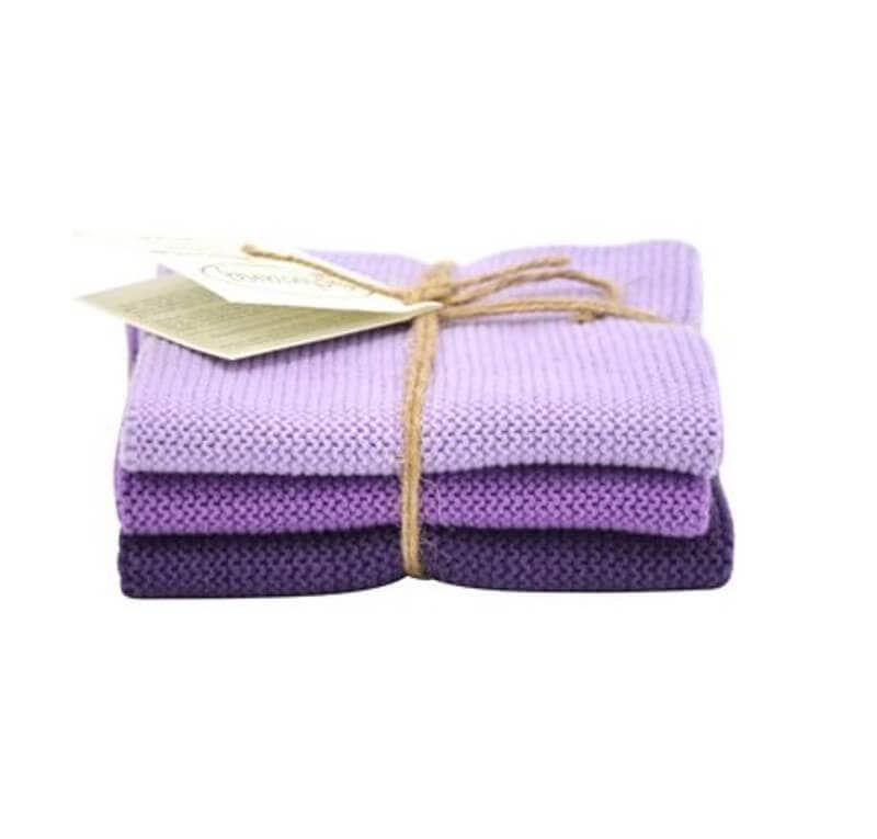 Solwang Wischtuch ?ko-Tex Baumwolle Lila Kombi Wischtuch 3er Set von Solwang im Onlineshop kaufen aus 25 x 25 cm Baumwolle gestrickt Lila Kombi