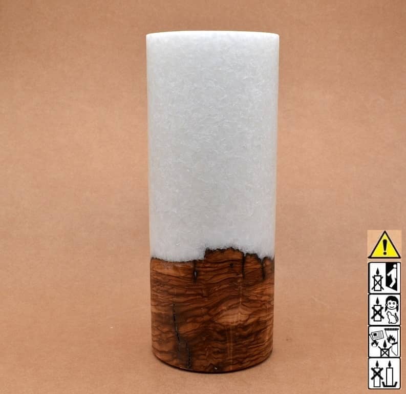 Kerze mit Holz Unikat Rund 100 x 250 mm mit Teelicht Nr.: 9 Kerze mit Holz Unikat Rund 100 x 250 mm mit Teelicht Nr.: 9