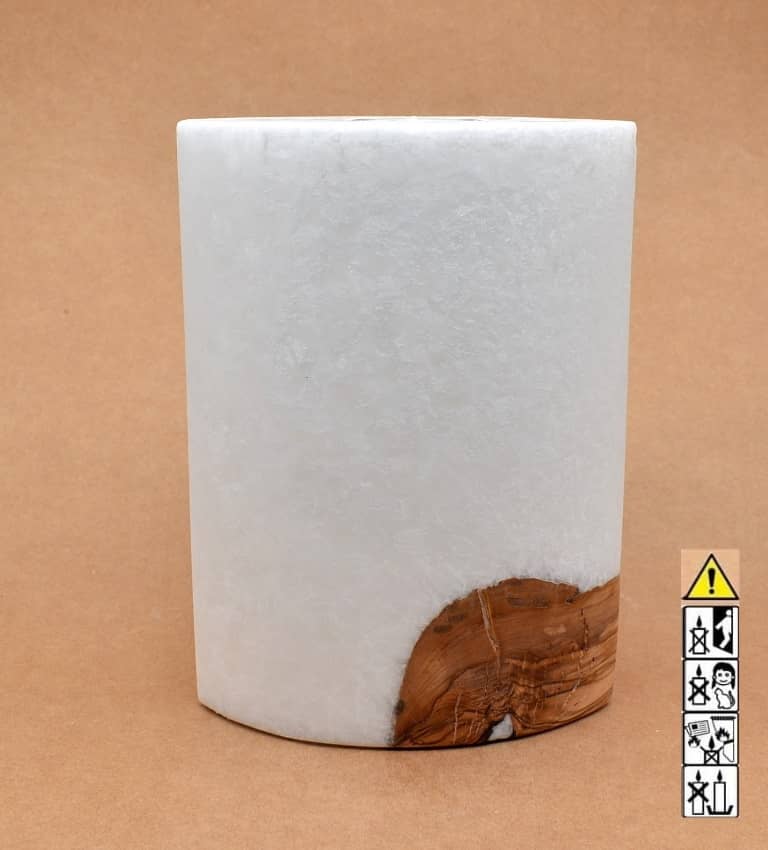 Kerze mit Holzelement, Individuelle, persönliche Hochzeitskerze  Holzkerze, Rund Stearinoptik, Hochzeitskerze mit Teelicht im Kerzen online Shop für Hochzeiten bestellen, günstig kaufen.