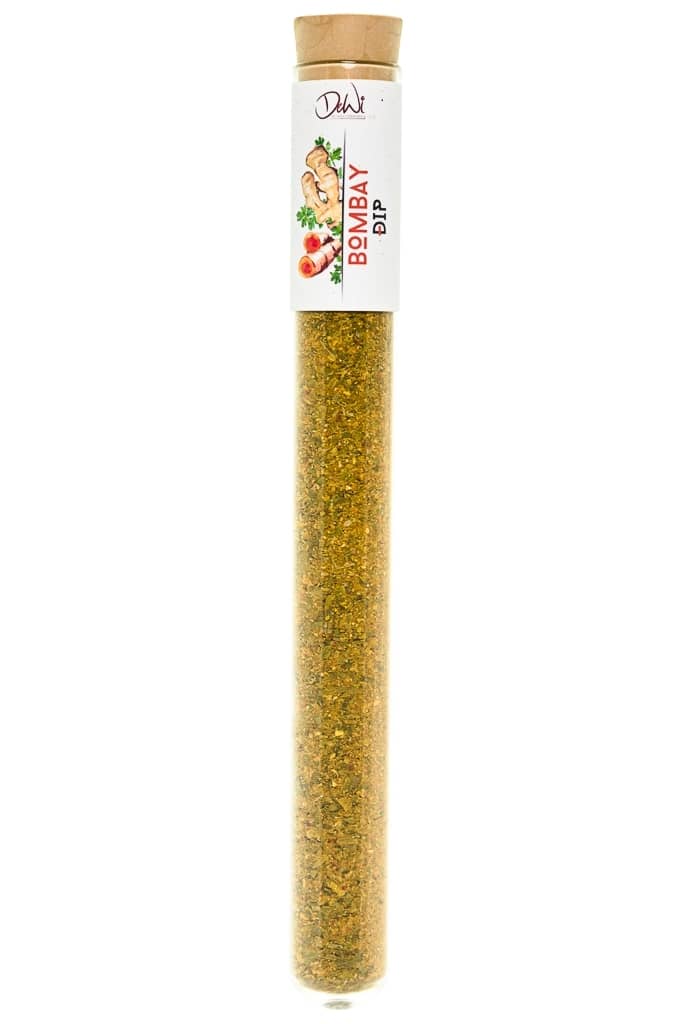 Bombay Dip in Spice Tube aus Glas ? 22mm Bombay Dip. Nachhaltig im Reagenzglas ? 22mm verpackt. Hochwertige kulinarische Produkte im Onlineshop kaufen.