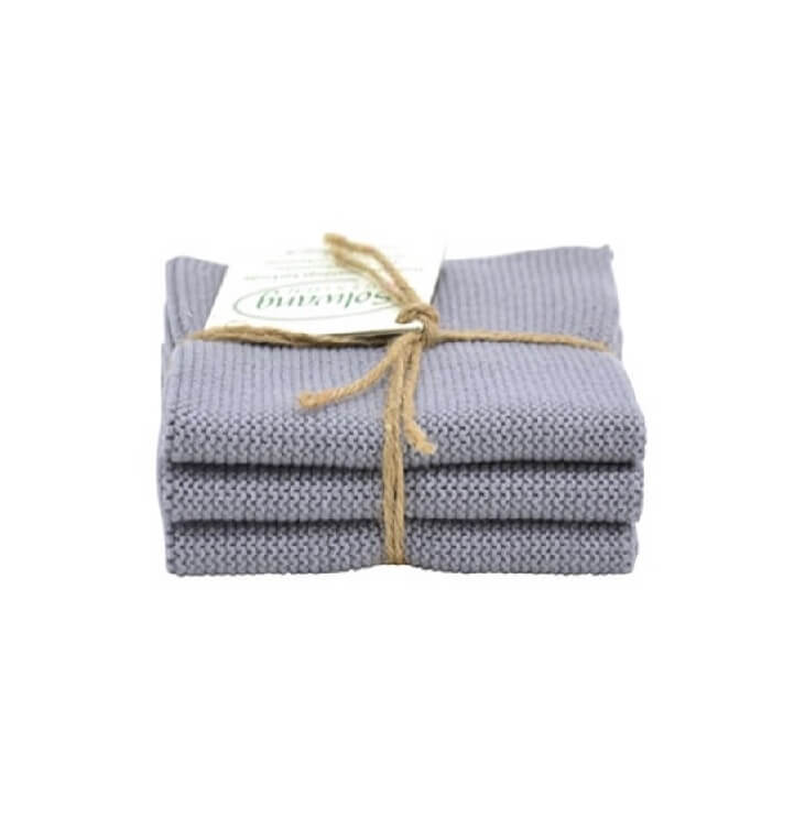 Solwang Wischtuch ?ko-Tex Baumwolle Stahlgrau Wischtuch 3er Set von Solwang online kaufen aus 25 x 25 cm Baumwolle gestrickt 3 x Stahlgrau