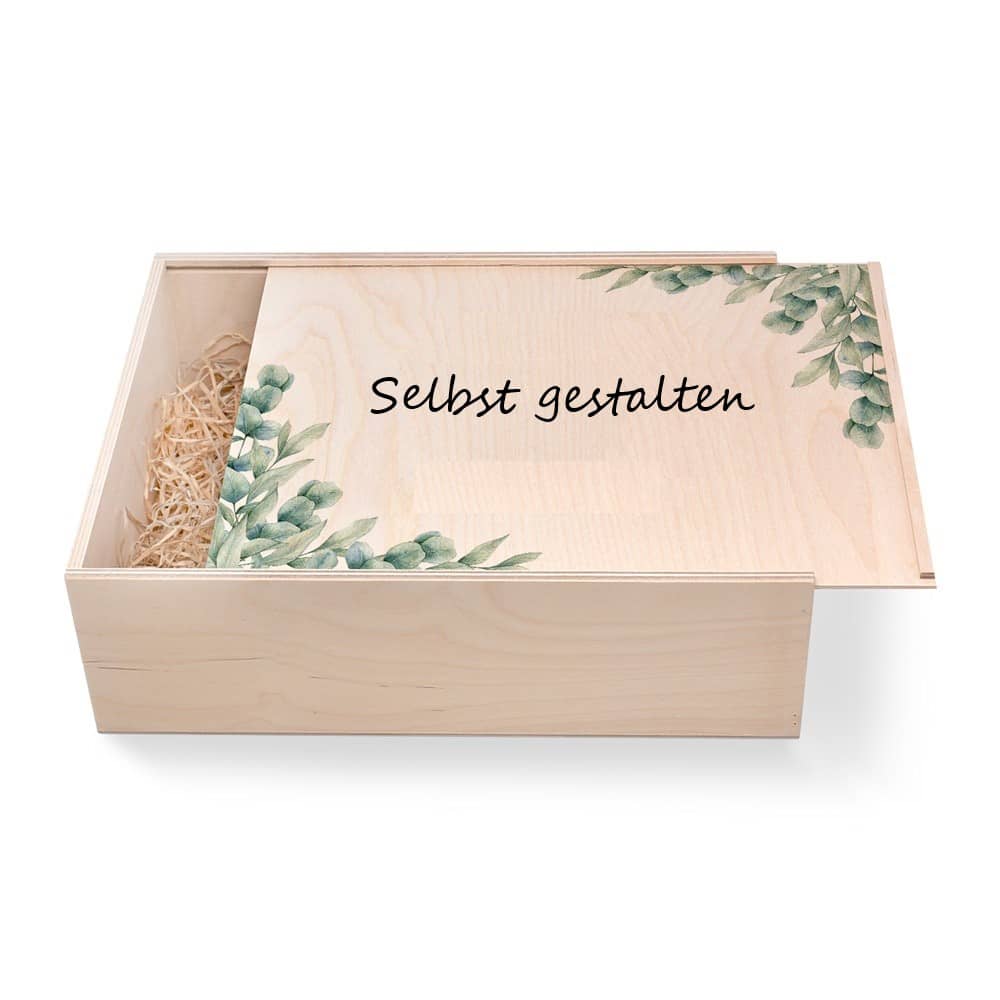 Geschenkbox aus Holz selbst gestalten. Motiv: Blätter Geschenkbox aus Holz selbst gestalten. Motiv: Blätter günstig in unserem Onlineshop kaufen. Personalisierte Geschenke online kaufen