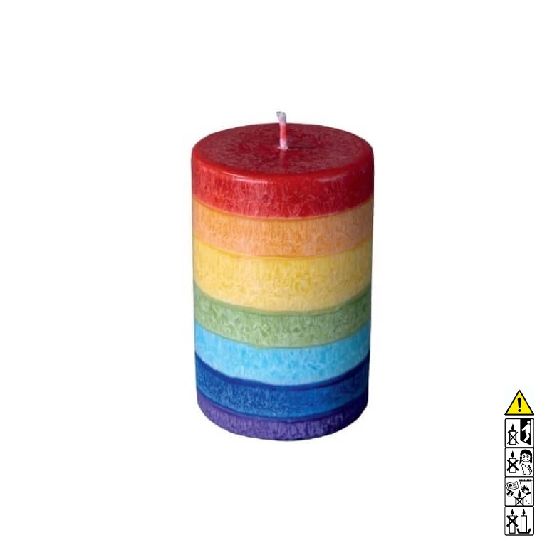 Chakra - Kerze aus Stearin. Stumpenkerze 70 x 110 mm. Brenndauer: ca. 36 h Chakra - Kerze aus Stearin. Stumpenkerze 70 x 110 mm. Brenndauer: ca. 36 h