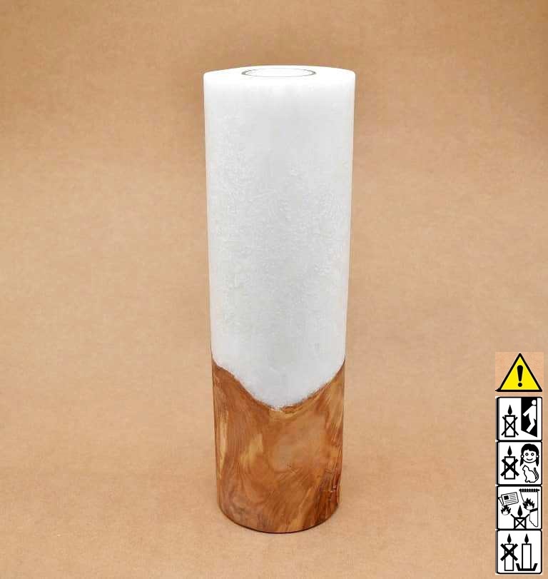Hochzeitskerze, Kerze mit Holzeinsatz, Teelicht rund, Stearin, im Kerzen online Shop für Hochzeiten bestellen, günstig kaufen.