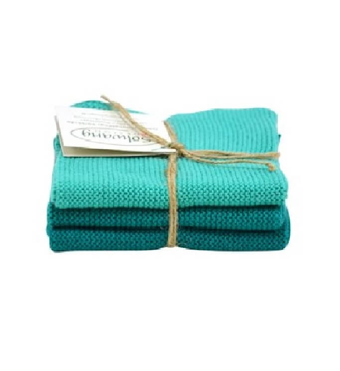 Wischtuch 3er Set von Solwang online kaufen aus 25 x 25 cm Baumwolle t?rkisgr?n Kombi