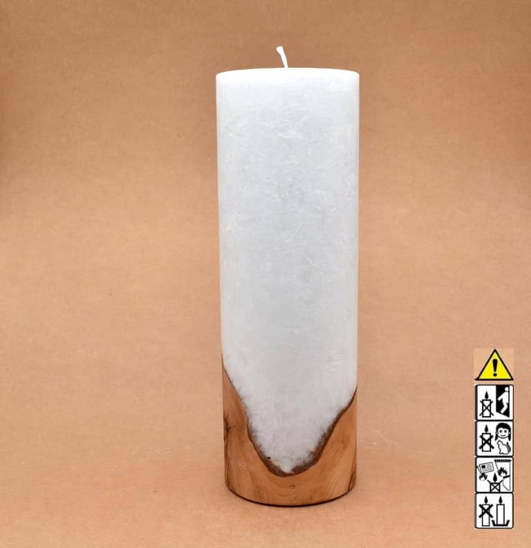 Hochzeitskerze, Kerze mit Holzeinsatz, Teelicht rund, Stearin, im Kerzen online Shop für Hochzeiten bestellen, günstig kaufen.