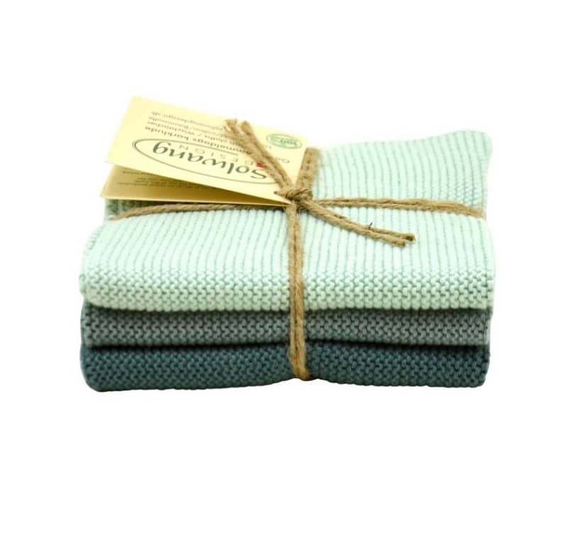 Solwang Wischtuch 3er Set 25 x 25 cm Baumwolle gestrickt Arktische Kombi BIO Solwang Wischtuch 3er Set 25 x 25 cm Baumwolle gestrickt Arktische Kombi BIO