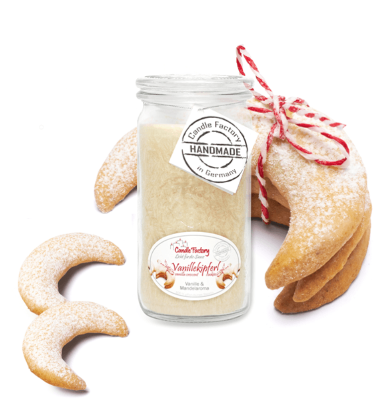 Vanillekipferl Mini Jumbo hochwertige Duftkerze im Glas