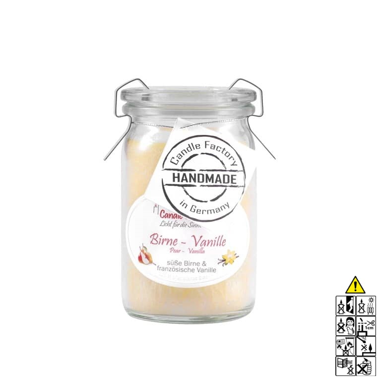 Hochwertige Birne Vanille Baby Jumbo Duftkerze im Glas in der Farbe gelb. Hochwertige Duftkerze von Candle Factory Birne Vanille Baby Mini Jumbo Duftkerze im Glas in der Farbe gelb g?nstig in Kerzen Online Shop kaufen. Duftkerzen im Glas. Geschenkidee Birne Vanille Baby Mini Jumbo Duftkerze im Glas in der Farbe gelb.