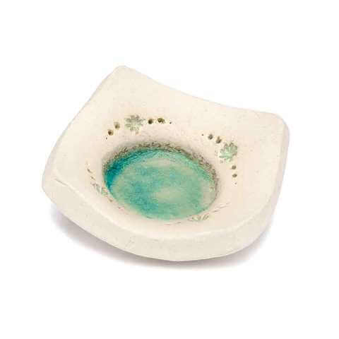 Allgäuer Heilkräuter Keramikständer quadratisch blau / Blume V1 Allgäuer Heilkräuter Keramikständer quadratisch blau / Blume V1