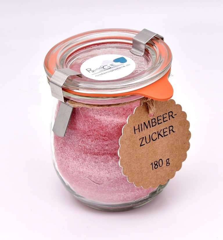 Himbeer Zucker 180 g im Weck Glas