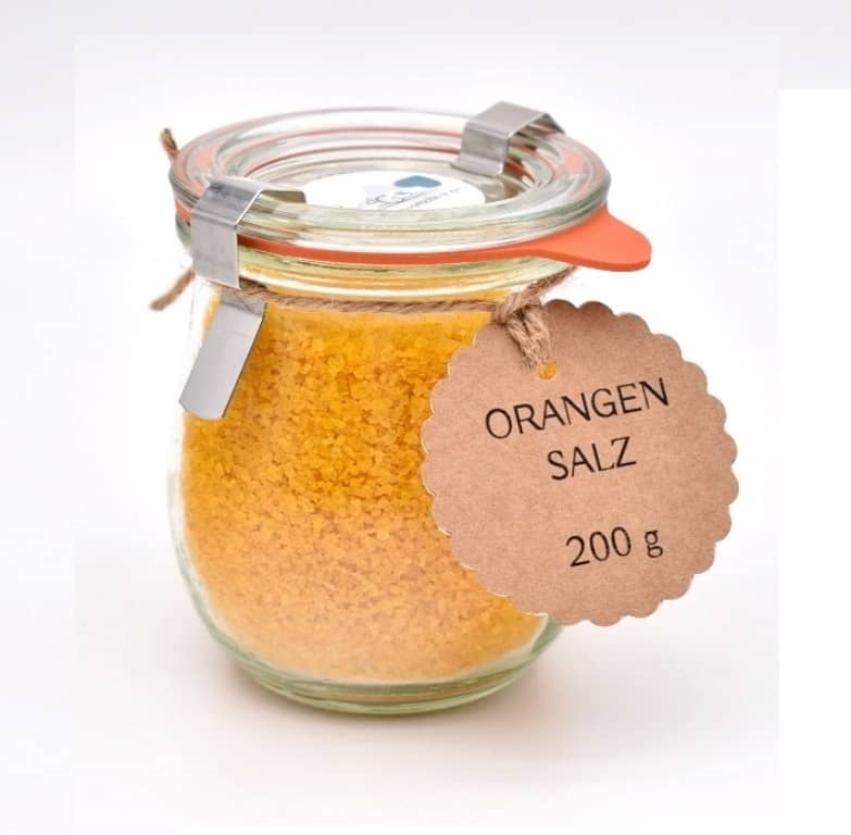 Orangen Salz. Nachhaltig im Weck Glas 200g Hochwertige kulinarische Produkte online kaufen