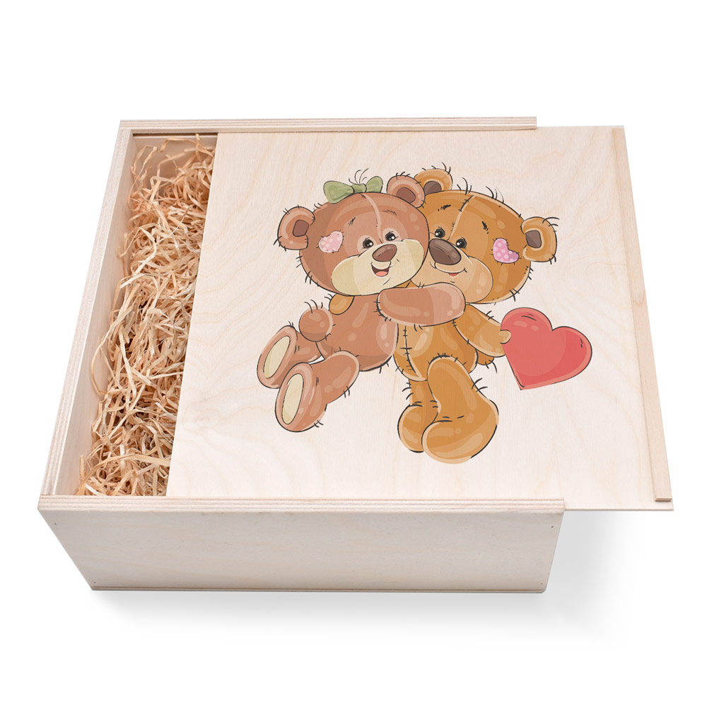 Große Geschenkbox aus Holz. Geschenkbox zum Geburtstag. Teddybären Große Geschenkbox aus Holz zum Geburtstag. Teddybären. Ideal als Geschenkbox für Männer oder Frauen. Geschenkbox groß individuell angefertigt. Online bestellen im Geschenke Online-Shop.