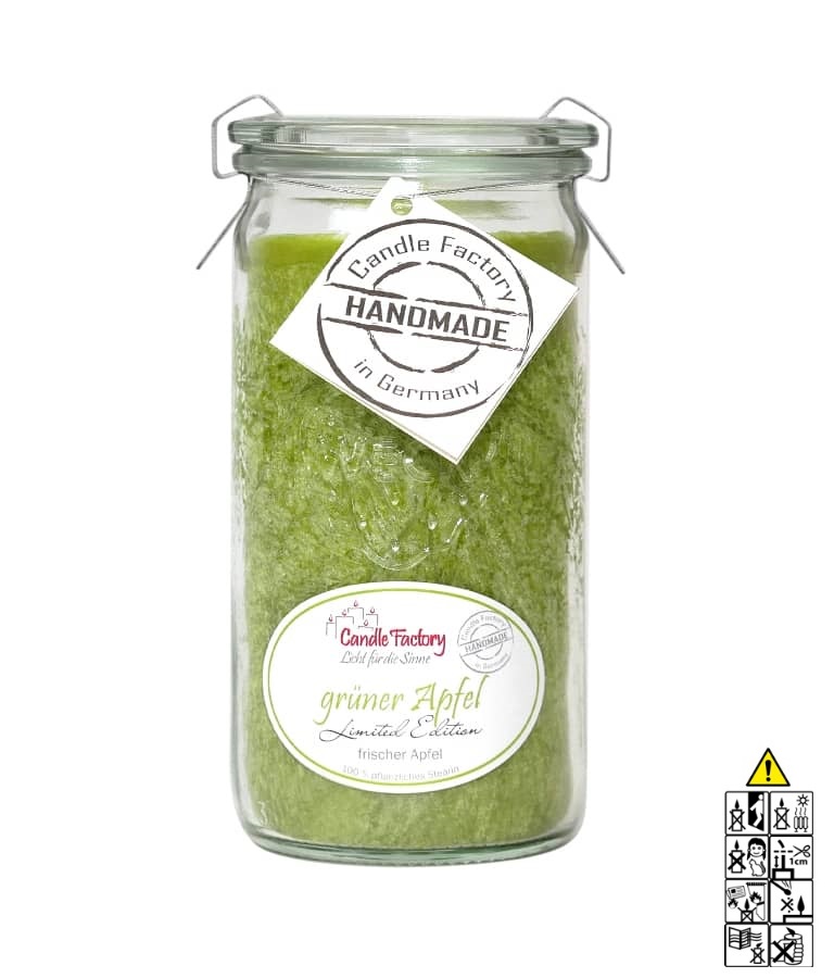 Grüner Apfel Mini Jumbo hochwertige Duftkerze im Glas