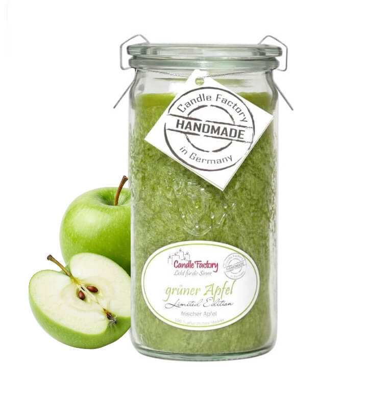 Grüner Apfel Mini Jumbo hochwertige Duftkerze im Glas