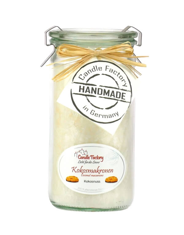 Hochwertige Duftkerze von Candle Factory Kokosmakronen Mini Jumbo im Glas g?nstig in Kerzen Online Shop kaufen. Duftkerzen im Glas. Geschenkidee Kokosmakronen Mini Jumbo im Glas 