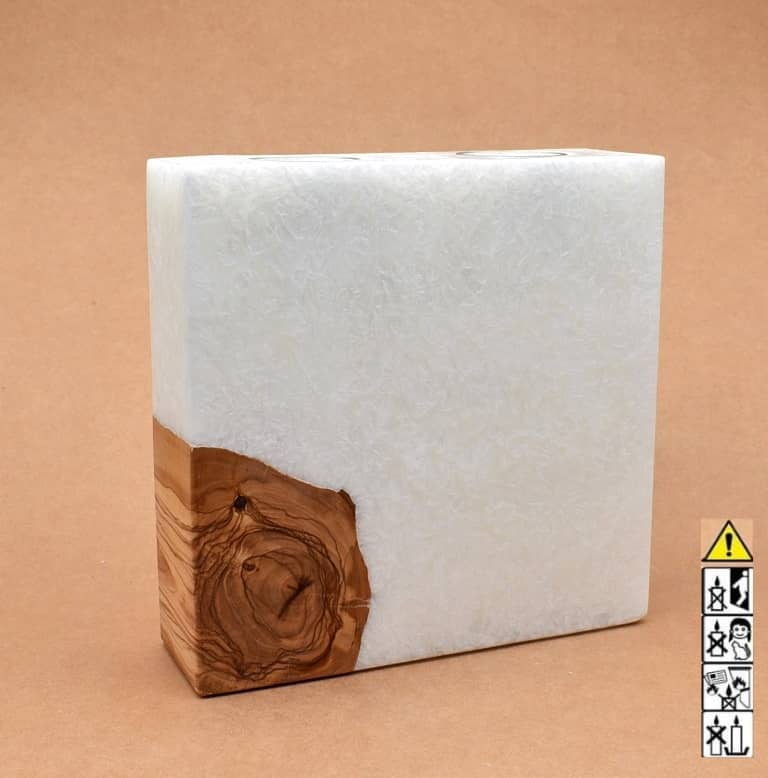 Hochzeitskerze, Kerze mit Holzeinsatz, Teelicht rund, Stearin, im Kerzen online Shop für Hochzeiten bestellen, günstig kaufen.