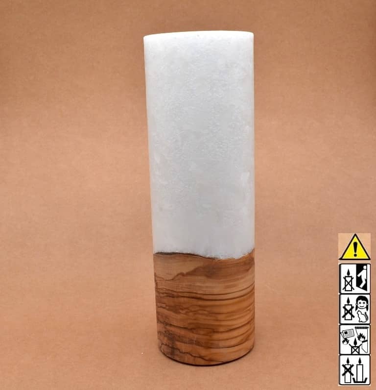Kerze mit Holz Unikat Rund 100 x 300 mm mit Teelicht Nr.: 9 Kerze mit Holz Unikat Rund 100 x 300 mm mit Teelicht Nr.: 9
