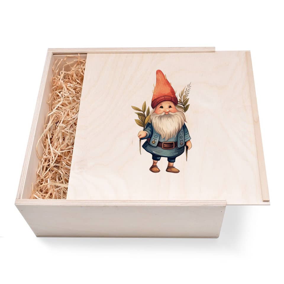 Katzen Geschenkbox groß aus Holz mit verzierten Deckel. Jetzt in unserem Geschenke Onlineshop kaufen.