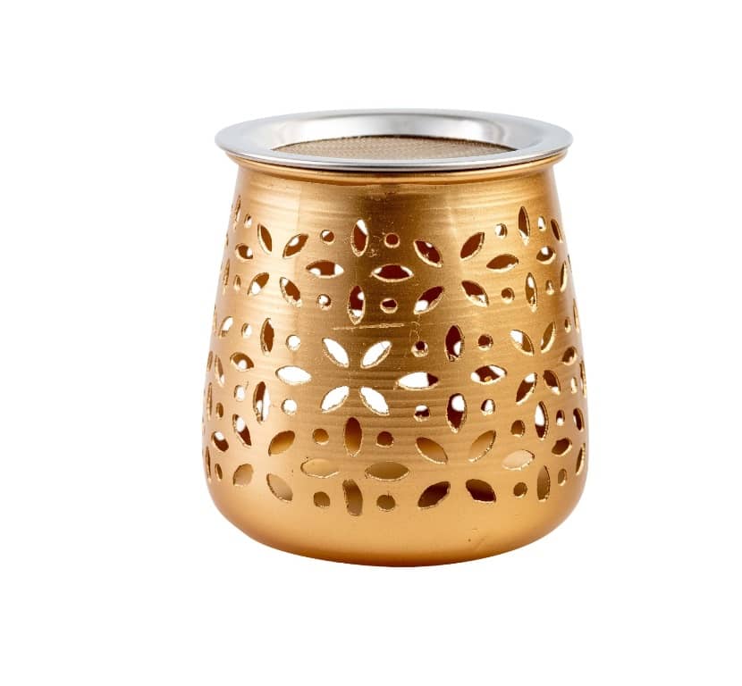 Räucherstövchen goldoptik gerade Form ca. Höhe 11,0 cm und ca. Ø 9,0 cm Räucherstövchen goldoptik gerade Form ca. Höhe 11,0 cm und ca. Ø 9,0 cm