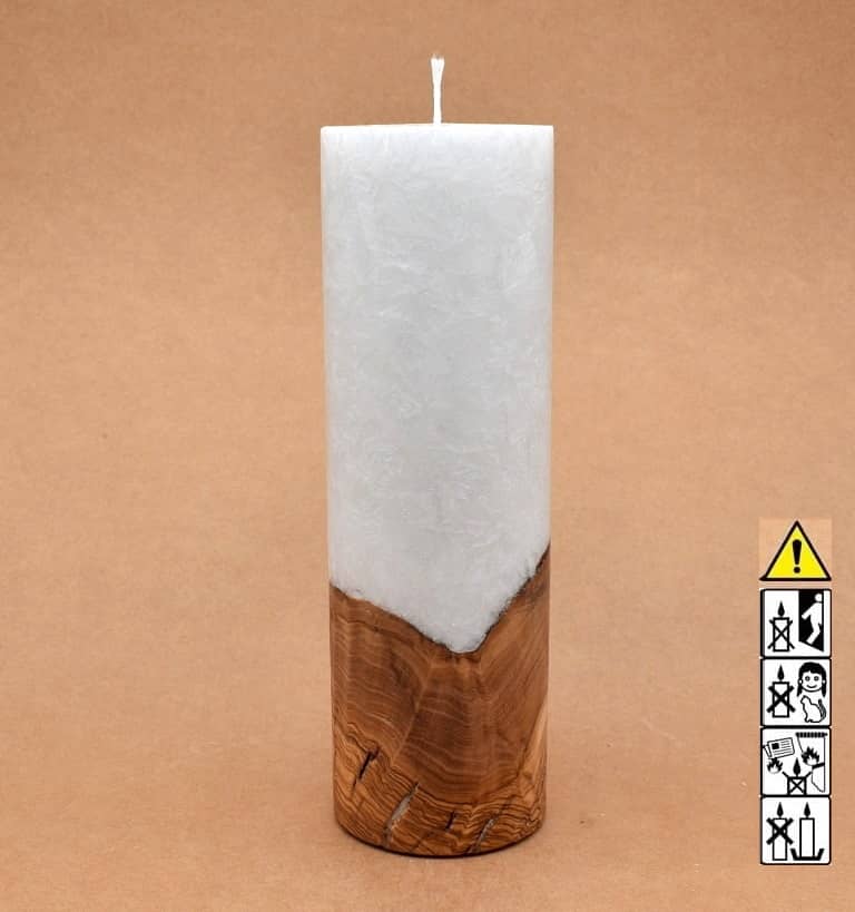 Hochzeitskerze, Kerze mit Holzeinsatz, Teelicht rund, Stearin, im Kerzen online Shop für Hochzeiten bestellen, günstig kaufen.