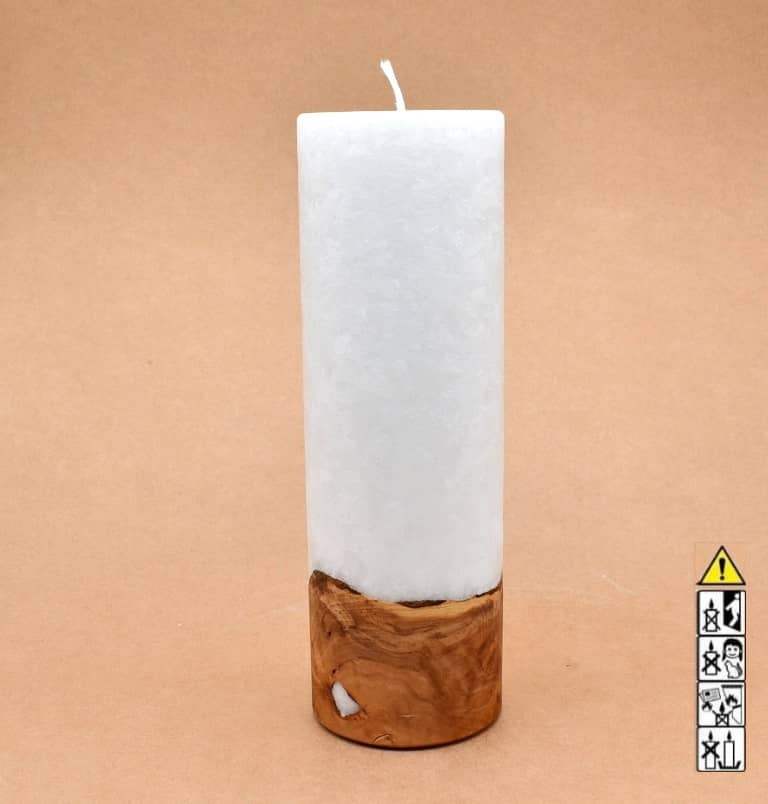 Hochzeitskerze, Kerze mit Holzeinsatz, Teelicht rund, Stearin, im Kerzen online Shop für Hochzeiten bestellen, günstig kaufen.