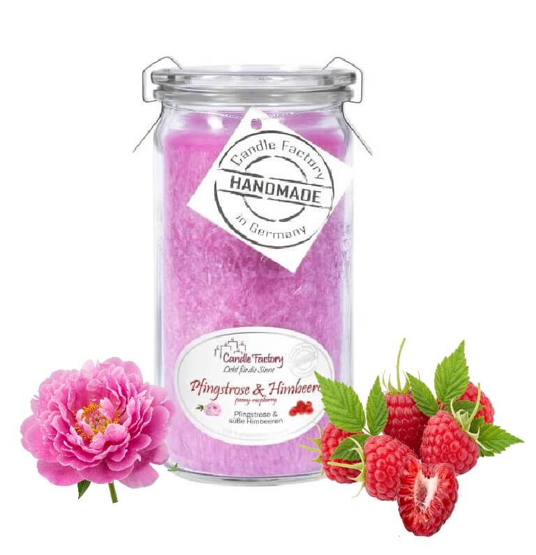 Hochwertige Duftkerze von Candle Factory Pfingstrose Himbeere Mini Jumbo im Glas g?nstig in Kerzen Online Shop kaufen. Duftkerzen im Glas. Geschenkidee Pfingstrose Himbeere Mini Jumbo im Glas