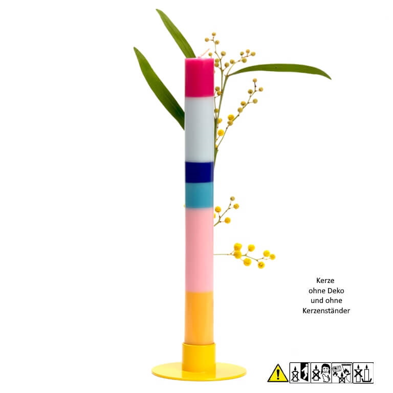 Bunte Stabkerze "Happy Day" 22 x 230 mm (ohne Deko)