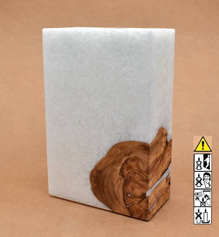 Kerze mit Holzelement für Hochzeitskerze ausgesucht. günstig in unserem Onlineshop kaufen. Personalisierte Geschenke online kaufen