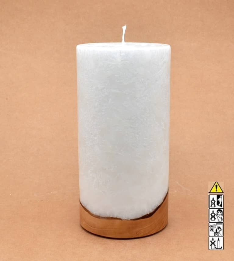Hochzeitskerze, Kerze mit Holzeinsatz, Teelicht rund, Stearin, im Kerzen online Shop für Hochzeiten bestellen, günstig kaufen.
