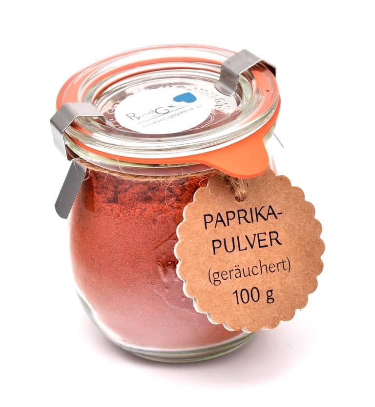 Geräuchertes Paprikapulver mild 100 g im Weck Glas
