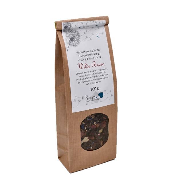Wilde Beere Früchtetee Gebinde 100 g Wilde Beere Früchtetee, Gebinde 100 g fruchtig, beerig, kräftige Früchtetee Mischung