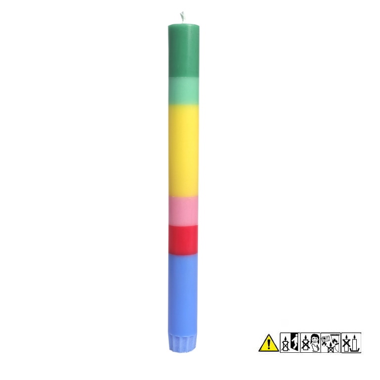 Bunte Stabkerze "GUTSCHEIN" 22 x 230 mm (ohne Deko)