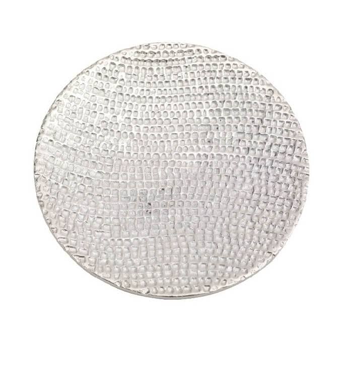 Kerzenteller oder Kerzenhalter kaufen für Ø = 14 cm silberoptik (Alu)  optimal.