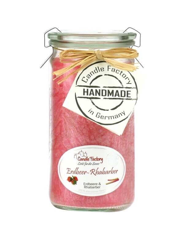 Hochwertige Duftkerze von Candle Factory Erdbeere Rhabarber Mini Jumbo im Glas g?nstig in Kerzen Online Shop kaufen. Duftkerzen im Glas. Geschenkidee Erdbeere Rhabarber Mini Jumbo im Glas 