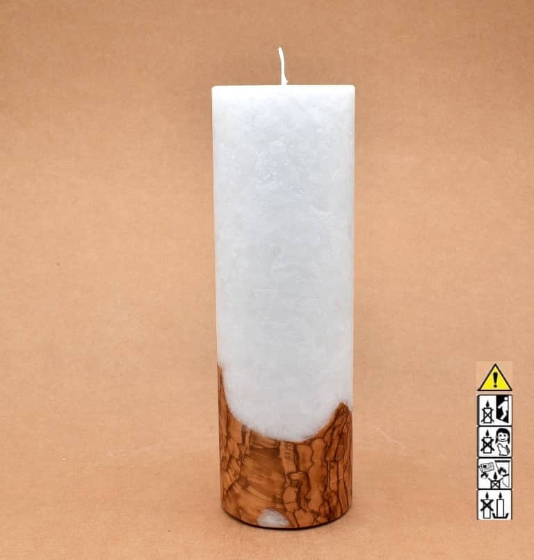 Hochzeitskerze, Kerze mit Holzeinsatz, Teelicht rund, Stearin, im Kerzen online Shop für Hochzeiten bestellen, günstig kaufen.
