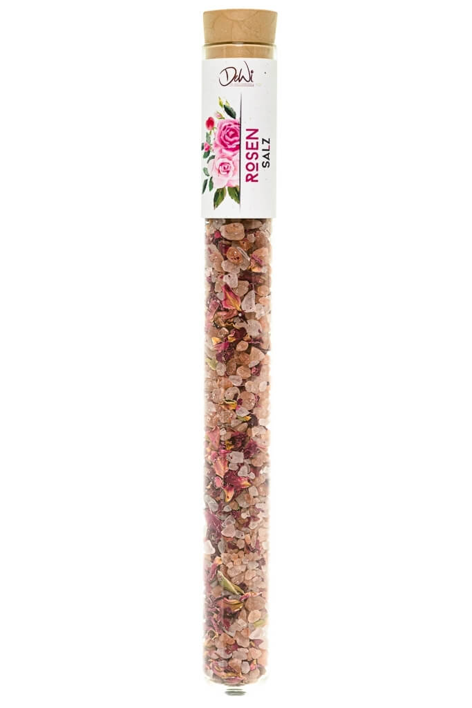 Rosen Salz in Spice Tube aus Glas ? 22mm Rosen Salz. Nachhaltig im Reagenzglas ? 22mm verpackt. Hochwertige kulinarische Produkte im Onlineshop kaufen.