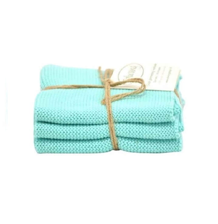 Solwang Wischtuch ?ko-Tex Baumwolle Aqua Wischtuch 3er Set von Solwang im Onlineshop kaufen aus 25 x 25 cm Baumwolle gestrickt 3 x Aqua