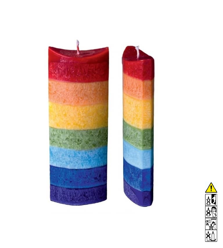 Chakra - Kerze aus Stearin. Turm 40 x 70 x 150 mm. Brenndauer: ca. 40 h Chakra - Kerze aus Stearin. Turm 40 x 70 x 150 mm. Brenndauer: ca. 40 h