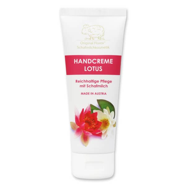 Lotus Handcreme 75ml mit Schafmilch in der Tube Lotus Handcreme 75ml mit Schafmilch in der Tube