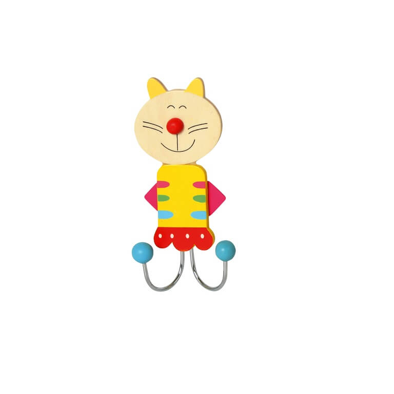 Kinder - Kleiderhaken 2-fach Motiv: "Katze". Jetzt in unserem Geschenke Onlineshop kaufen.