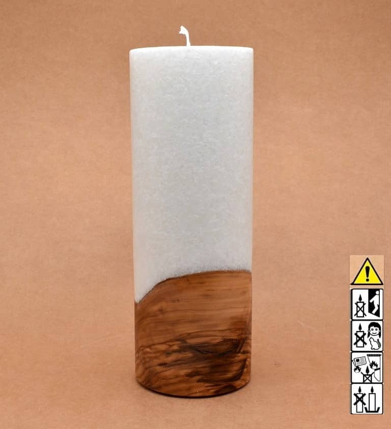 Runde Kerze mit Holz, Unikat Holzkerze, Individuelle runde Hochzeitskerze mit Holz aus Stearin. Kerze mit Holzelement, Individuelle, persönliche Hochzeitskerze Holzkerze, Rund Stearinoptik, Hochzeitskerze mit Teelicht im Kerzen online Shop für Hochzeiten bestellen, günstig kaufen.