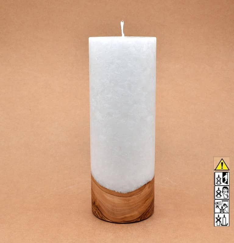 Kerze mit Holzelement, Individuelle, persönliche Hochzeitskerze  Holzkerze, Rund Stearinoptik, Hochzeitskerze mit Teelicht im Kerzen online Shop für Hochzeiten bestellen, günstig kaufen.