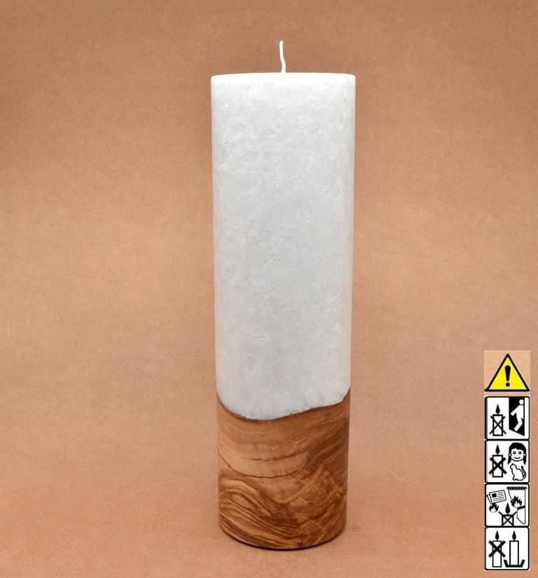 Kerze mit Holz, Teelicht, Unikat Holzkerze, Individuelle runde Hochzeitskerze mit Holz, Holzelementen Hochzeitskerze, Kerze mit Holzeinsatz ohne Teelicht rund, Stearin, im Kerzen online Shop für Hochzeiten bestellen, günstig kaufen.