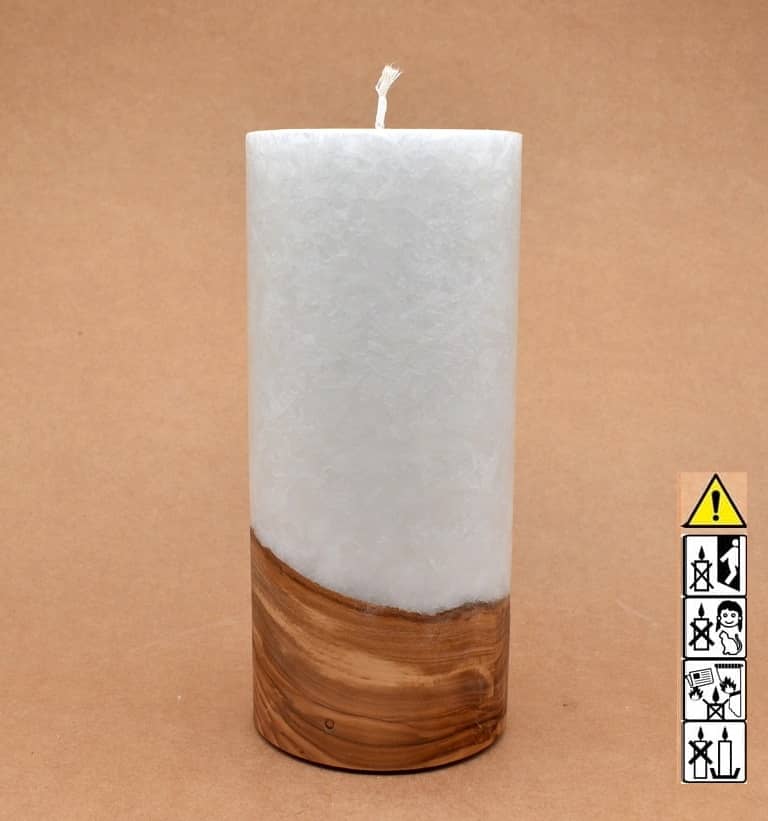 Hochzeitskerze, Kerze mit Holzeinsatz, Teelicht rund, Stearin, im Kerzen online Shop für Hochzeiten bestellen, günstig kaufen.