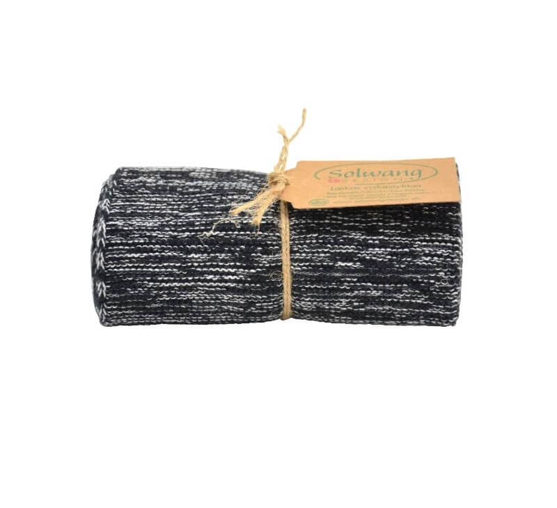 Handtuch von Solwang im Onlineshop kaufen aus 32 x 47 cm Baumwolle gestrickt Schwarz/Natur Mix