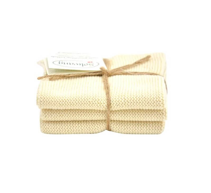 Solwang Wischtuch ?ko-Tex Baumwolle Natur hell Wischtuch 3er Set von Solwang online kaufen aus 25 x 25 cm Baumwolle gestrickt 3 x Natur hell