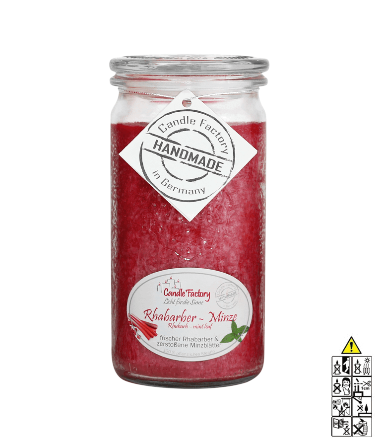 Rhabarber Minze Mini Jumbo hochwertige Duftkerze im Glas