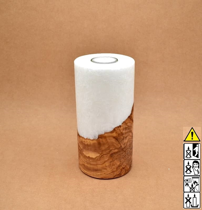 Kerze mit Holz, Teelicht, Unikat Holzkerze, Individuelle runde Hochzeitskerze mit Holz, Holzelementen Teelicht Hochzeitskerze, Kerze mit Holzeinsatz, Teelicht rund, Stearin, im Kerzen online Shop für Hochzeiten bestellen, günstig kaufen.